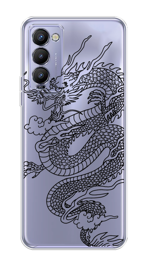 

Чехол на Tecno Camon 18 "Большой китайский дракон", Черный;серый, 300650-1