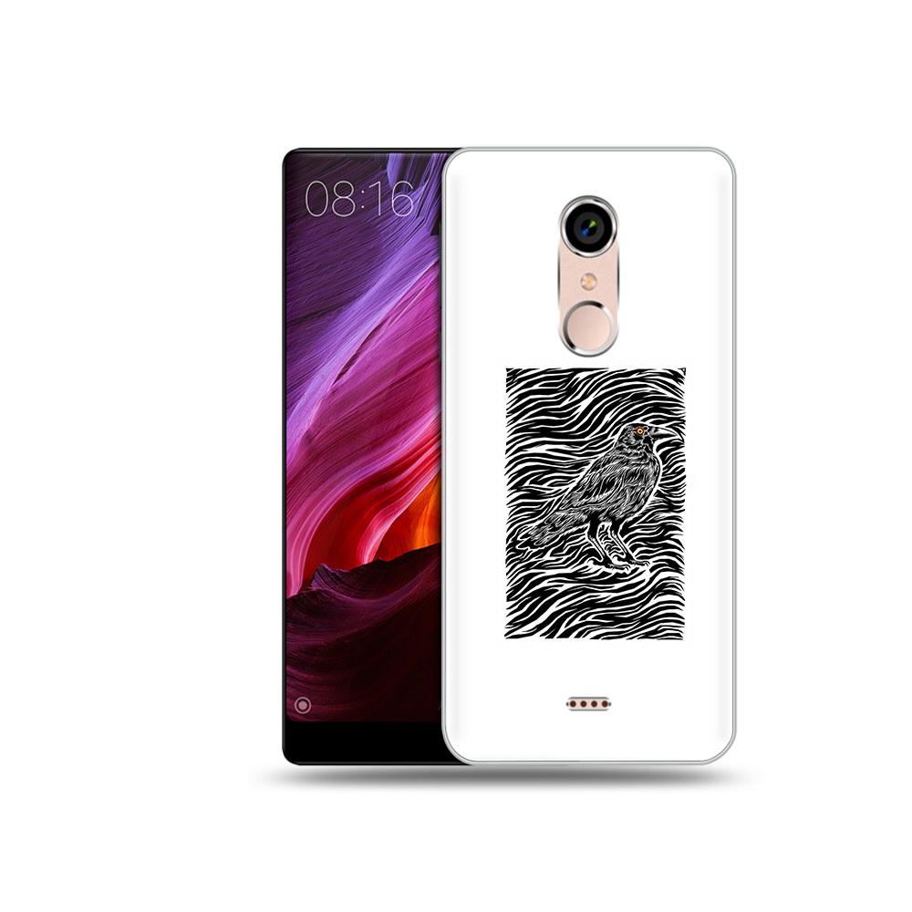

Чехол MyPads Tocco для BQ 5050 Strike ворон в абстракции, Прозрачный, Tocco