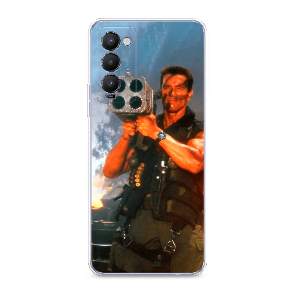 

Чехол на Tecno Camon 18 "Арнольд Шварцнеггер с базукой", Голубой;коричневый, 300650-6