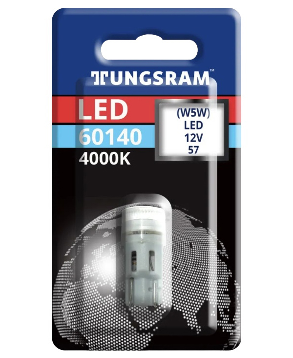 фото Светодиодная лампа w5w 12v-led (w2,1x9,5d) 4000k 0,5w (бл.1шт.) 93118393 tungsram