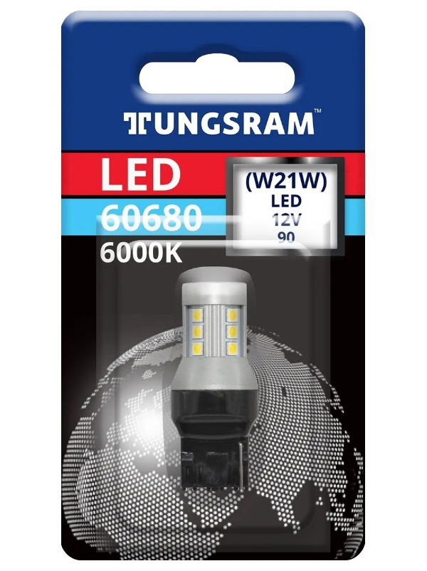 Светодиодная лампа W21W 12V-LED (W3x16d) 6000K 3,0W (бл.1шт.) 93117020