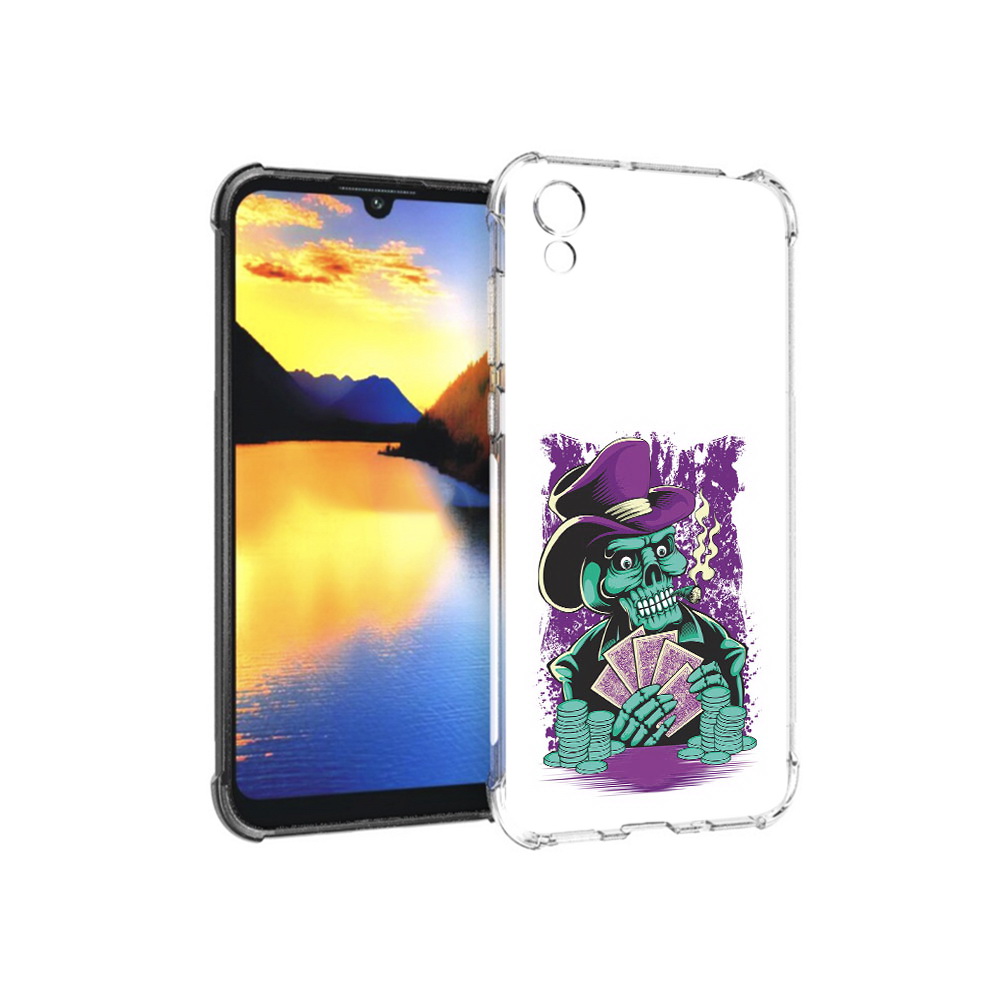 

Чехол MyPads Tocco для Huawei Y5 зеленый череп с картами, Прозрачный, Tocco