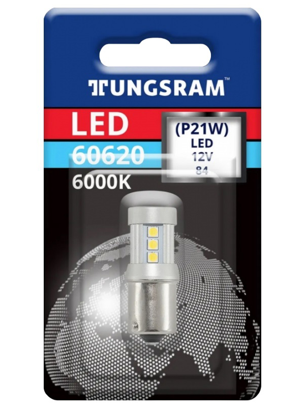 фото Светодиодная лампа p21w 12v-led (ba15s) 6000k 3.0w (бл.1шт.) 93116984 tungsram