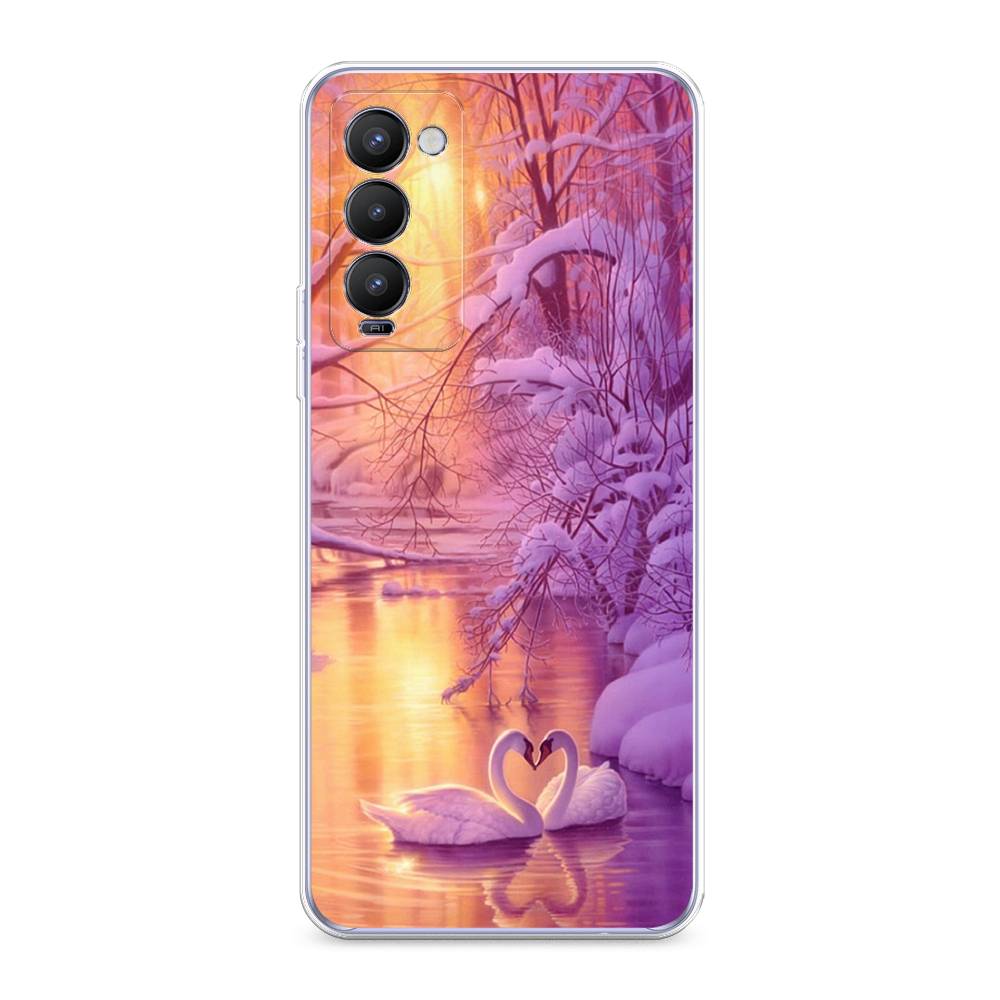 

Чехол на Tecno Camon 18 "Зима 1", Фиолетовый;желтый, 300650-2