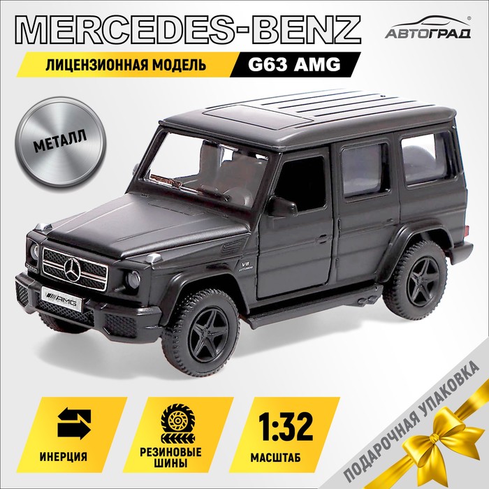 

Машина металлическая MERCEDES-BENZ G63 AMG 1:32 инерция, цвет чёрный матовый, Черный