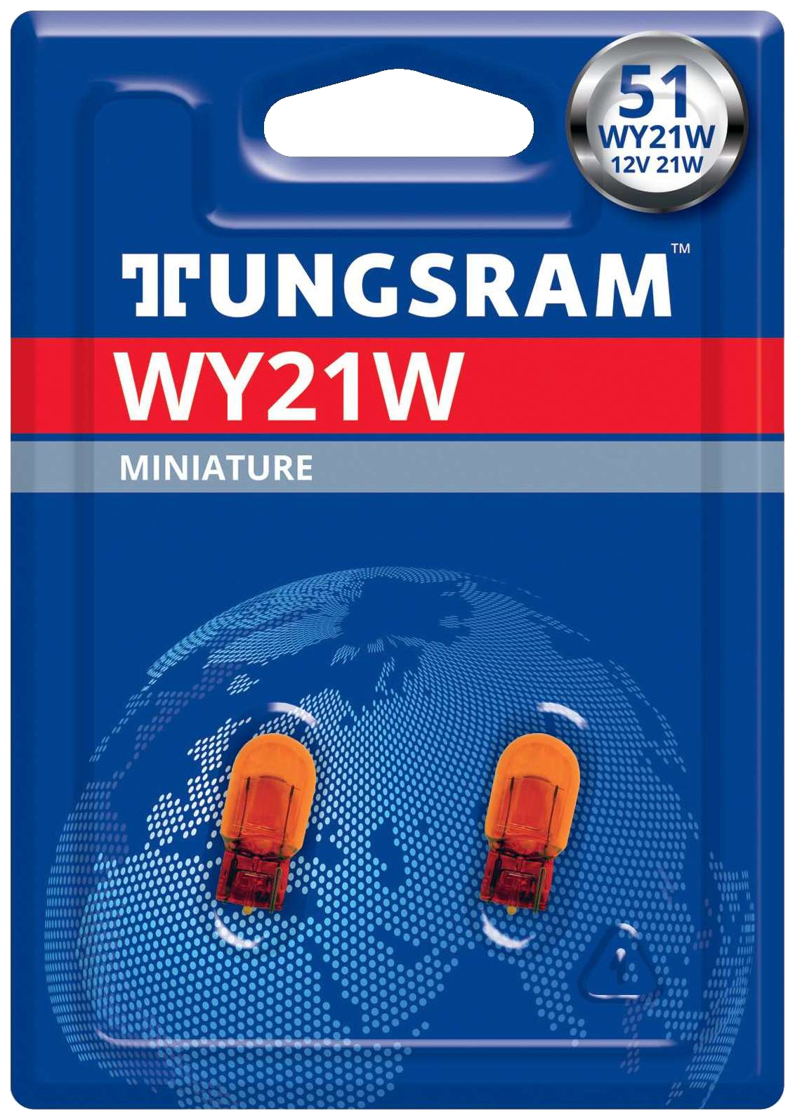 фото Лампа накаливания wy21w 12v-21w (wx3x16d) (блистер 2шт.) 93110524 tungsram