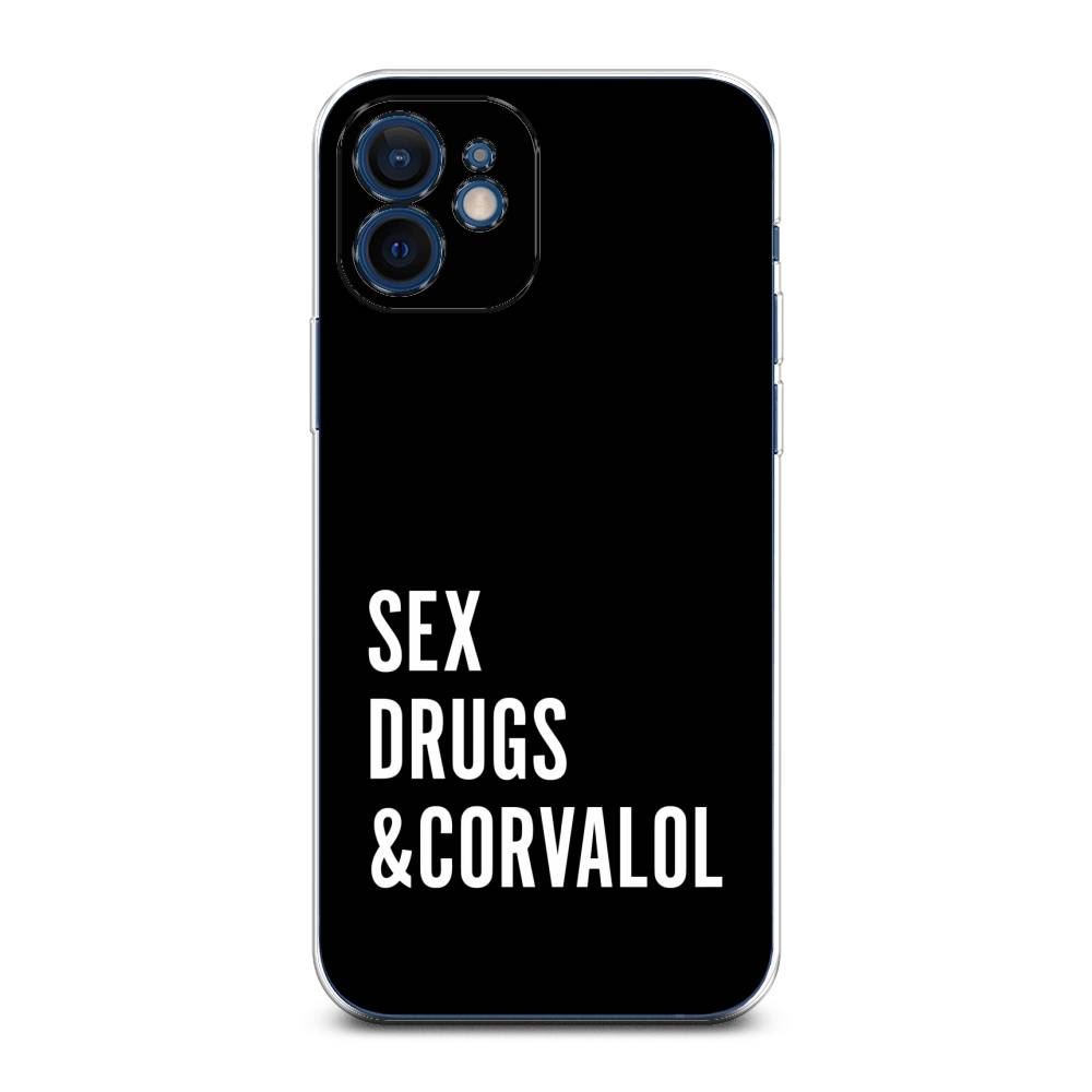 

Чехол на Apple iPhone 12 Mini "Corvalol", Черный;серый;белый, 12650-6