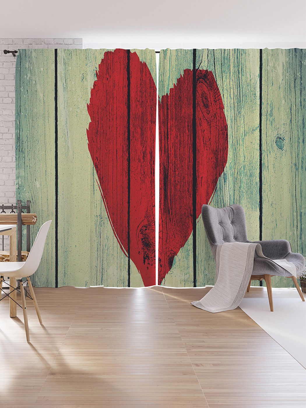 

Шторы под лён JoyArty "Любовь повсюду", серия Oxford DeLux, 340х265 см, Любовь повсюду