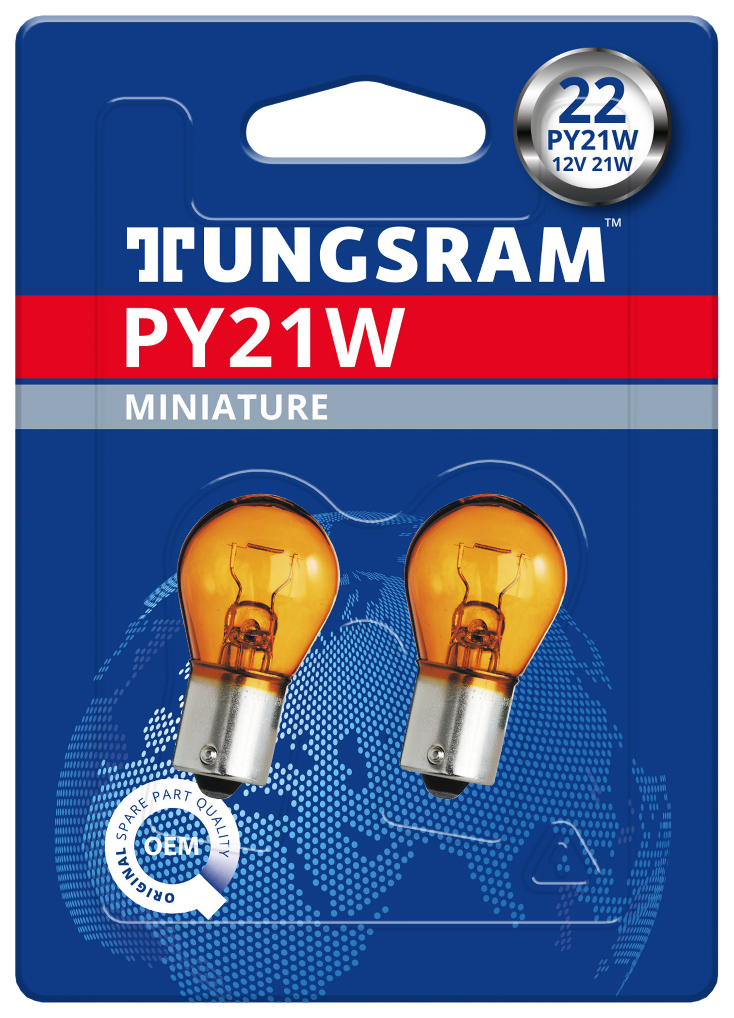 фото Лампа накаливания py21w 12v-21w (bau15s) (блистер 2шт.) 93088263 tungsram