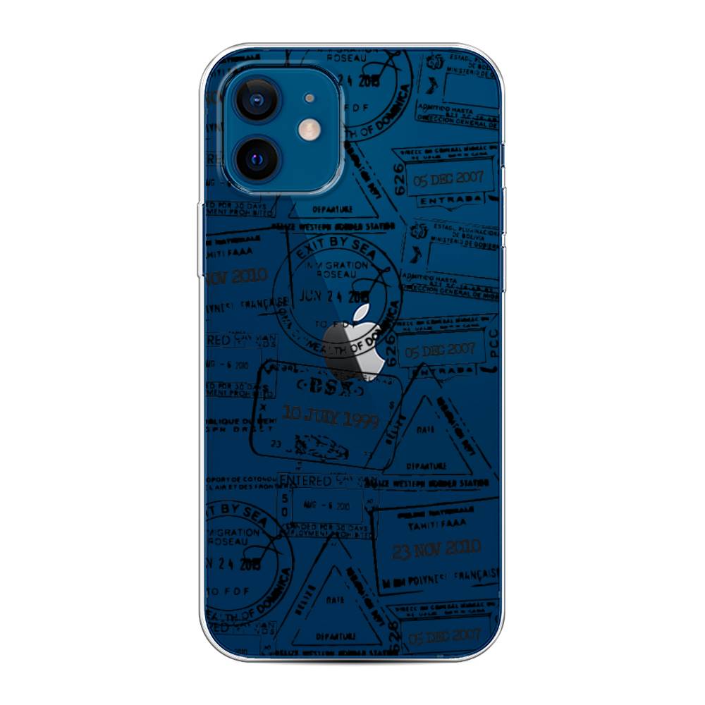 

Чехол на Apple iPhone 12/12 Pro "Visa stamps 2", Белый;черный;серый, 12550-2