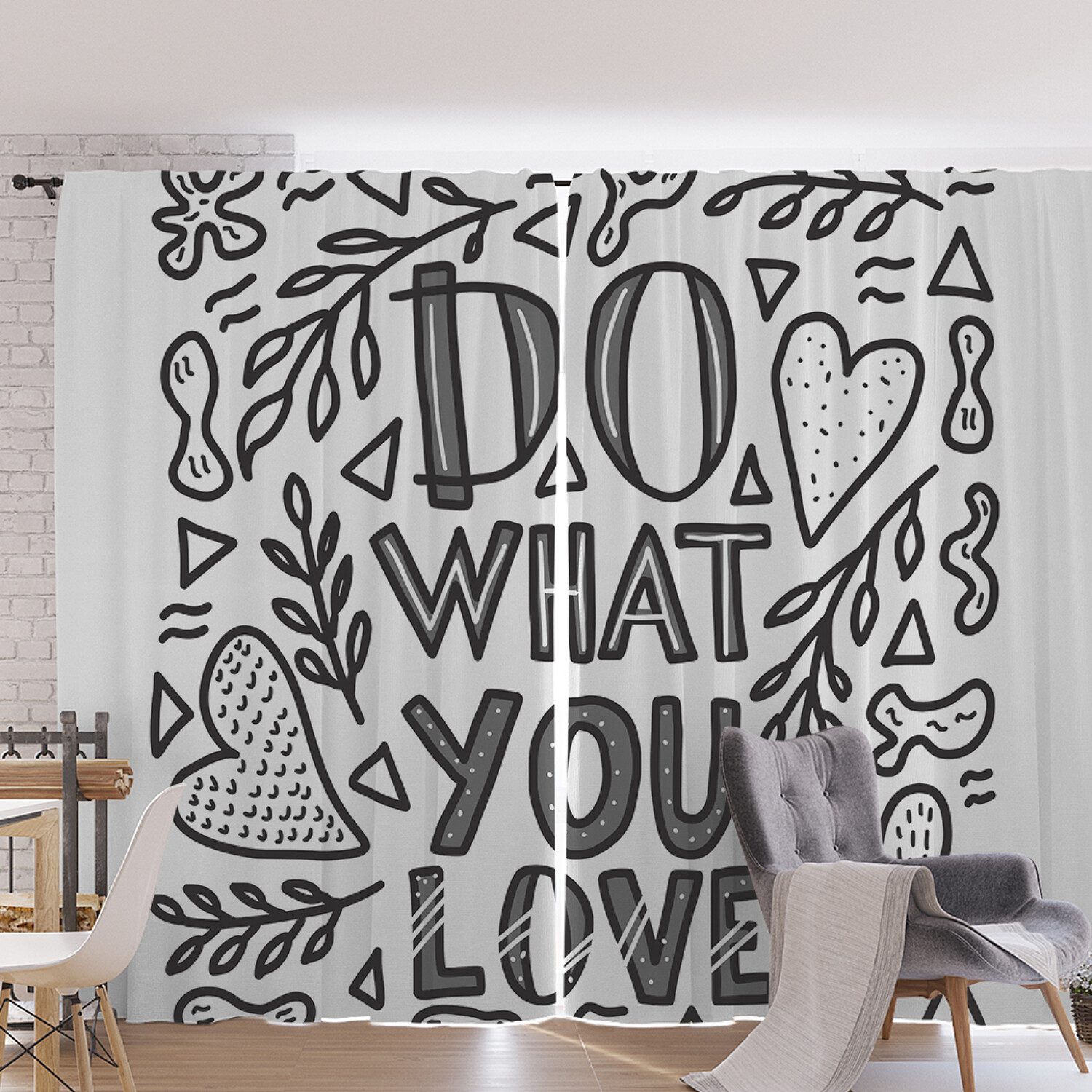 

Шторы под лён JoyArty "Делай, что ты любишь", серия Oxford DeLux, 340х265 см, Делай, что ты любишь