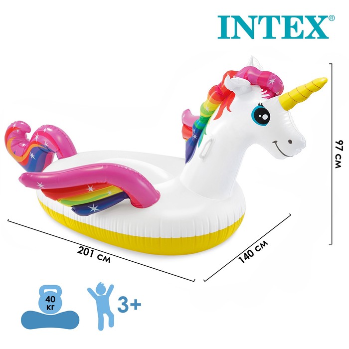 

Плот для плавания «Единорог» 201 х 140 х 97 см, от 3 лет, 57561NP Intex, Splash summer