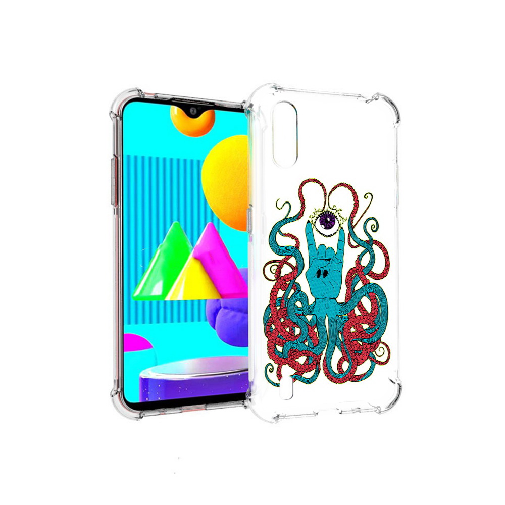 

Чехол MyPads Tocco для Samsung Galaxy M01 осьминог-рука абстракция (PT151401.486.530), Прозрачный, Tocco