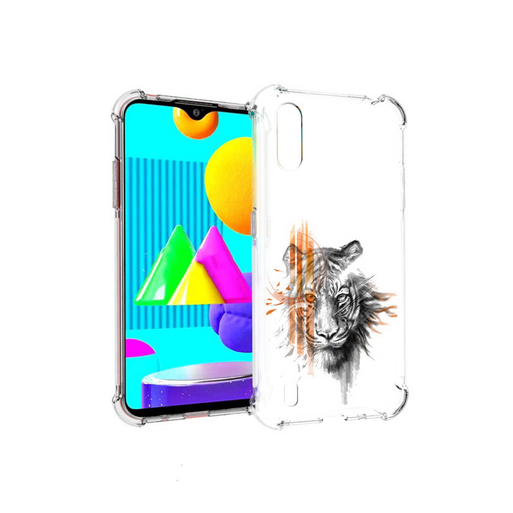 

Чехол MyPads Tocco для Samsung Galaxy M01 огненный тигр (PT151401.486.526), Прозрачный, Tocco