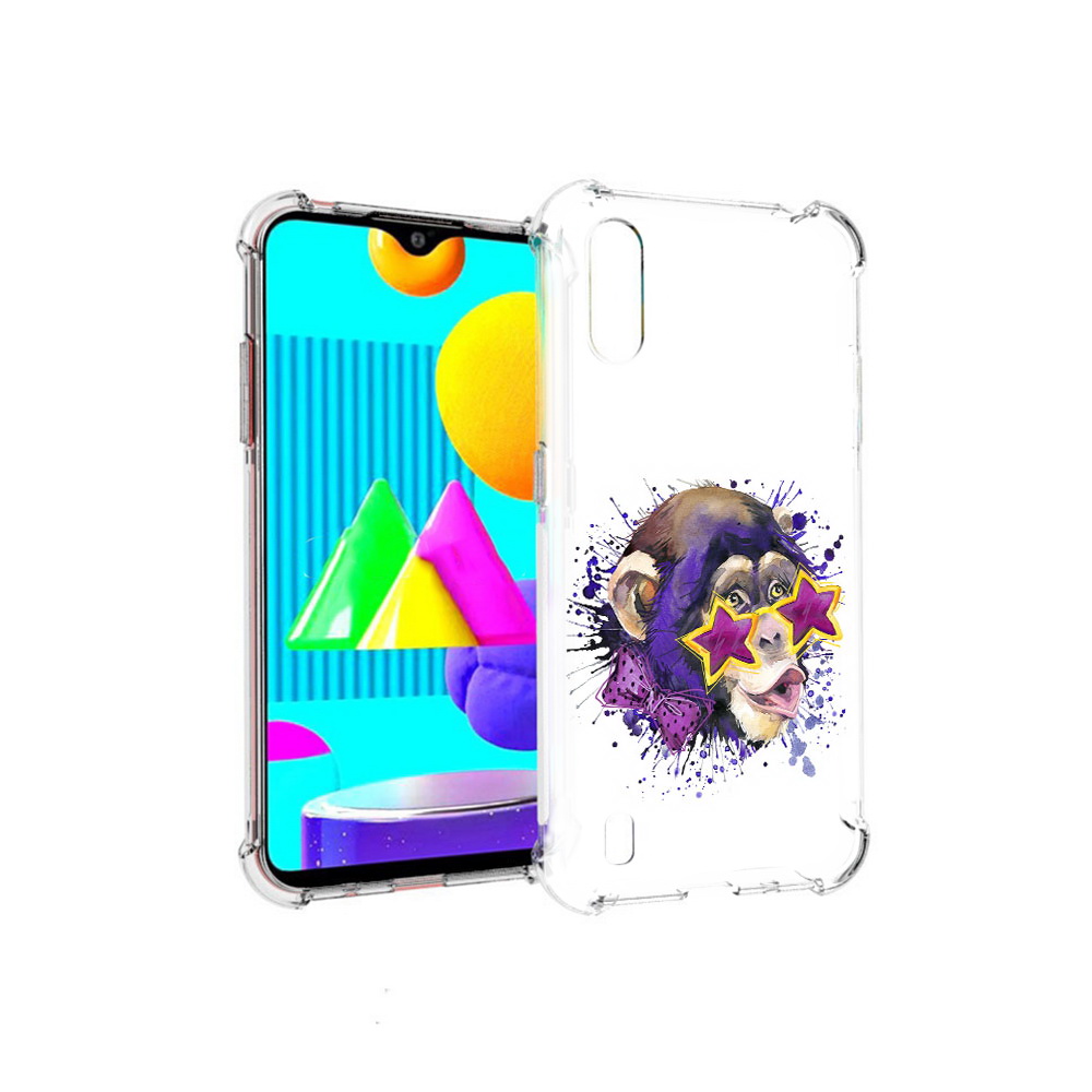 

Чехол MyPads Tocco для Samsung Galaxy M01 обезьяна в очках (PT151401.486.524), Прозрачный, Tocco