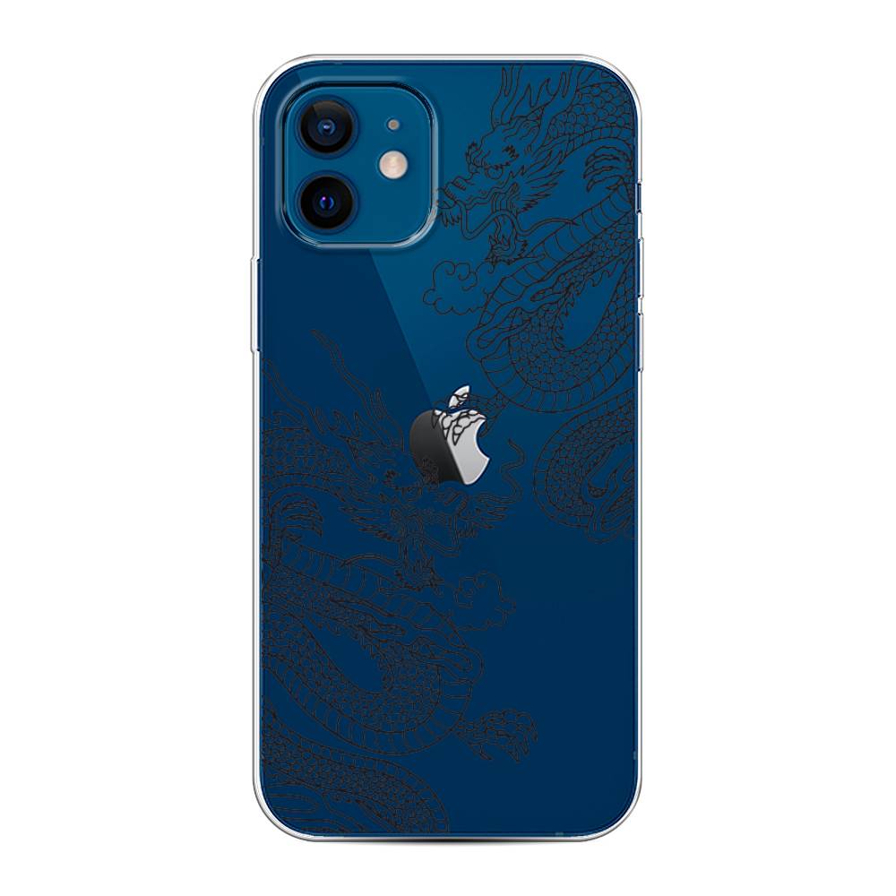 

Чехол на Apple iPhone 12/12 Pro "Два китайских дракона", Серый;черный, 12550-1