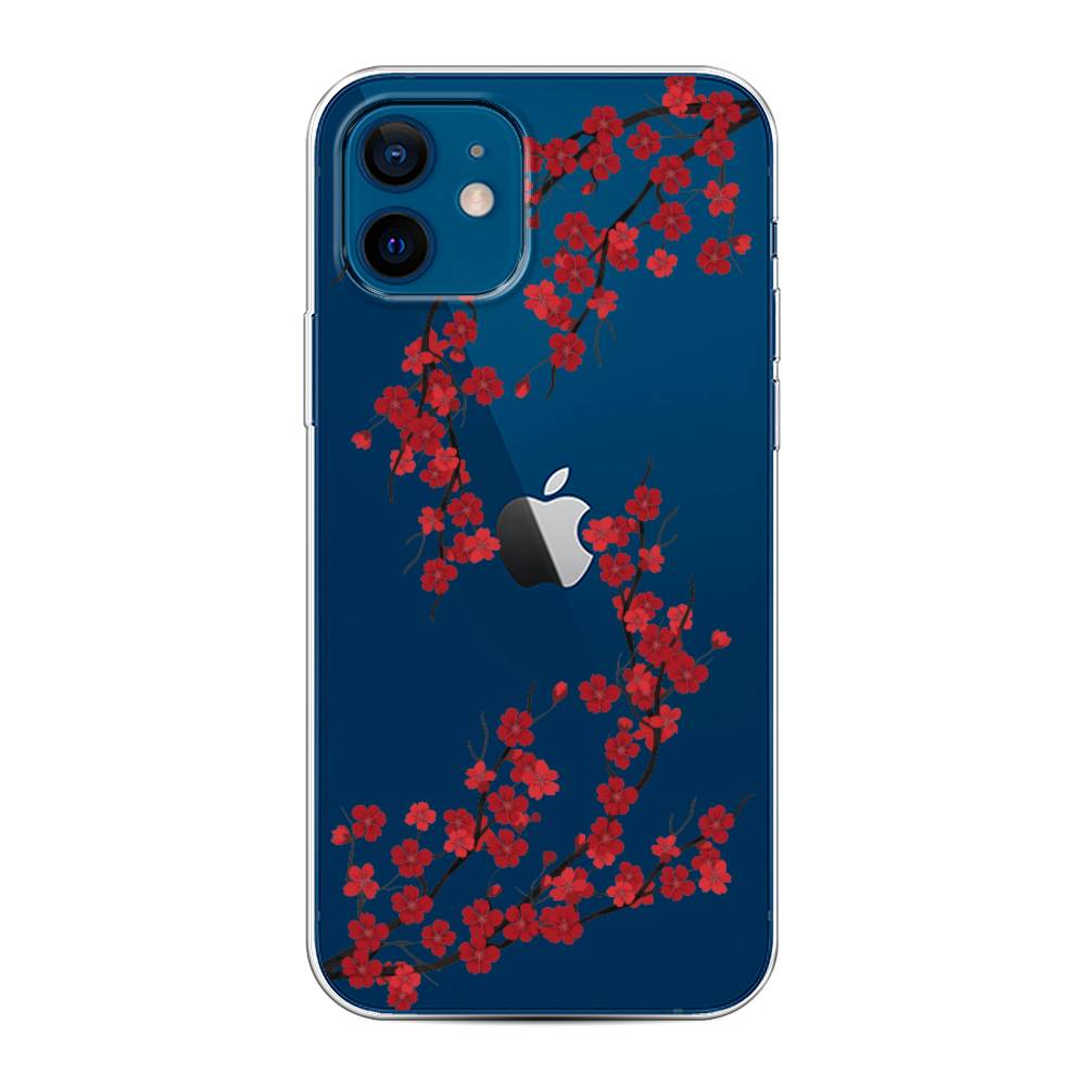 

Чехол на Apple iPhone 12/12 Pro "Красная сакура", Красный;черный, 12550-2
