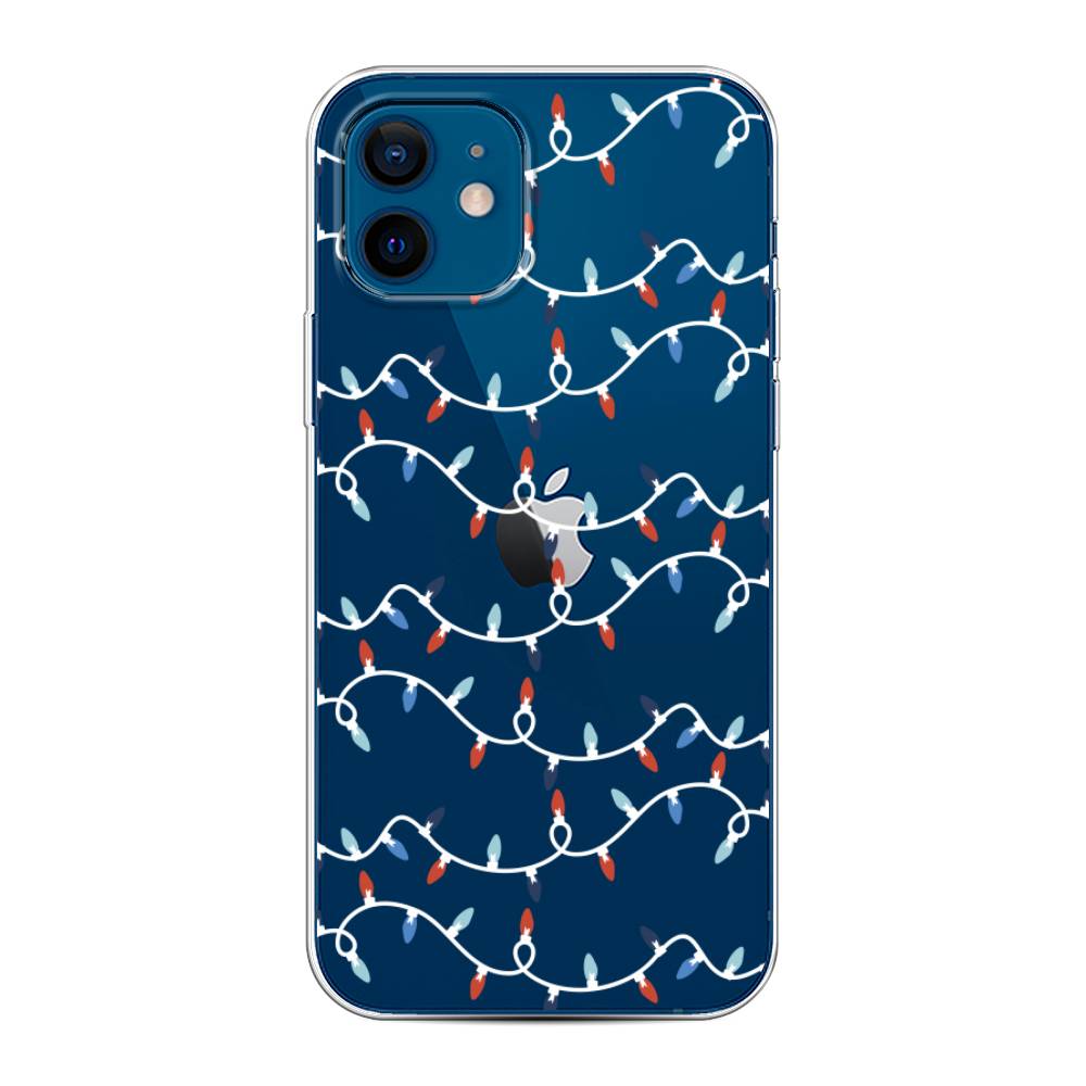 

Чехол для Apple iPhone 12/12 Pro "Разноцветная гирлянда", Белый;красный;синий, 12550-5
