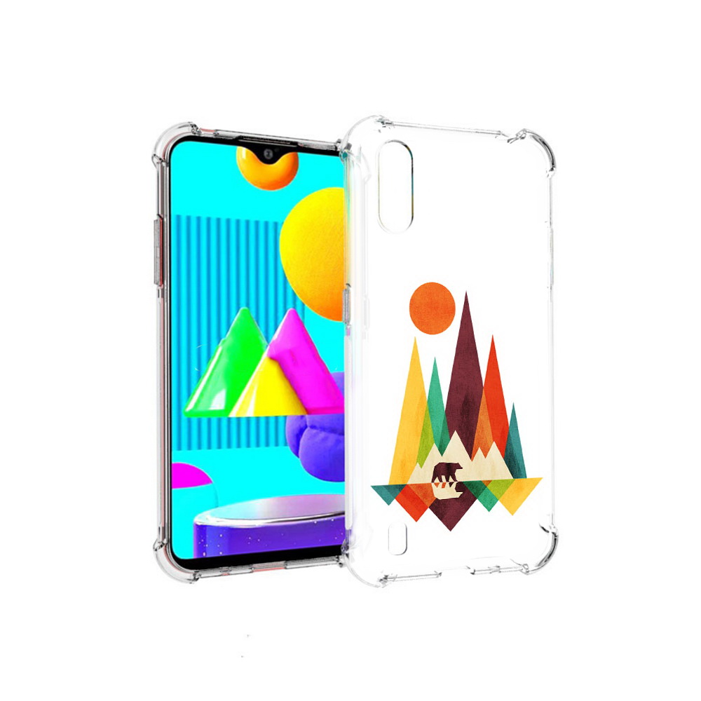 Чехол MyPads Tocco для Samsung Galaxy M01 нарисованные горы с медведем (PT151401.486.506)