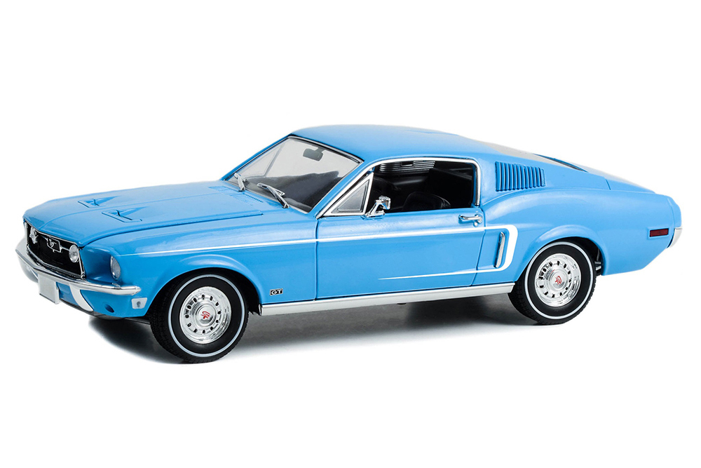 

Модель коллекционная Ford mustang fastback "ford rainbow of colors" 1968 sierra blue, Голубой