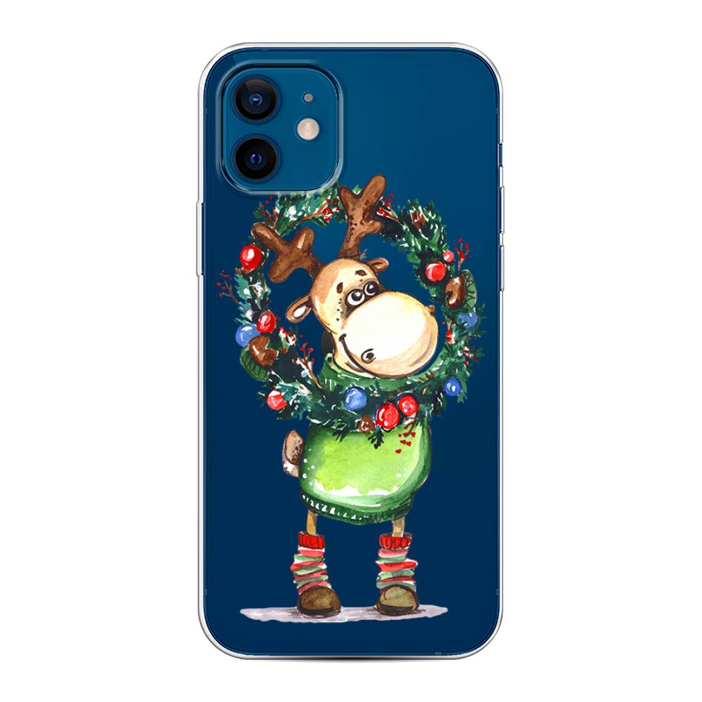 

Чехол для Apple iPhone 12/12 Pro "Олень с новогодним венком", 12550-4