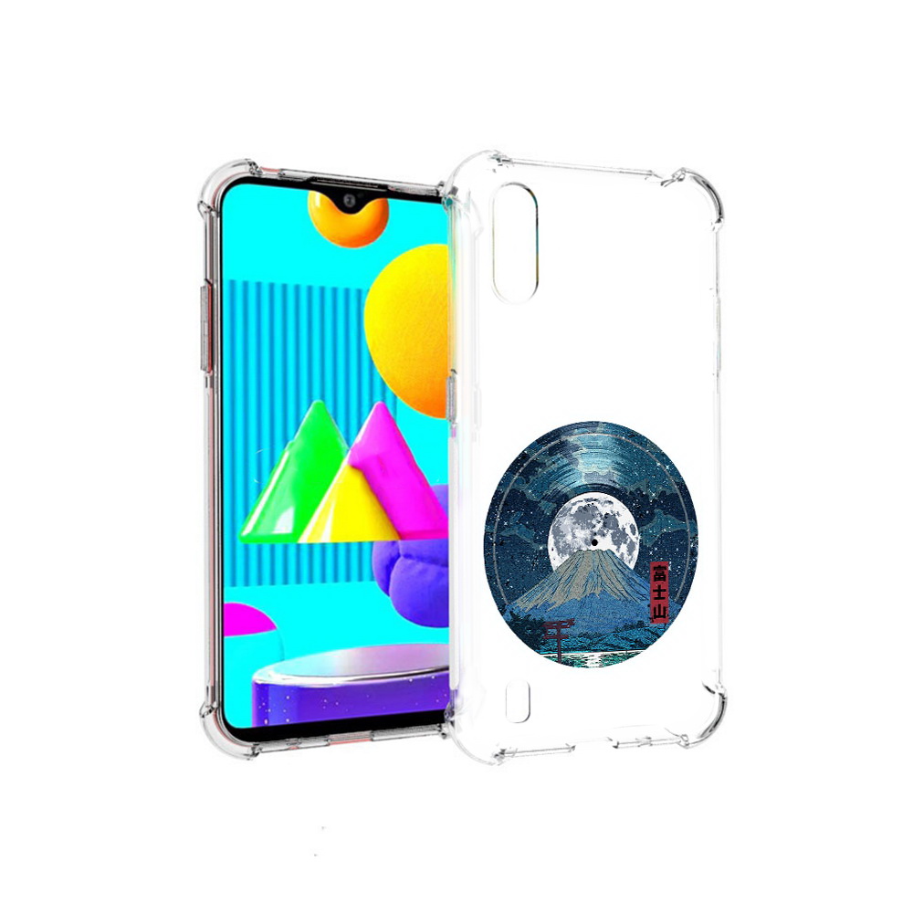 

Чехол MyPads Tocco для Samsung Galaxy M01 нарисованная виниловая гора с луной, Прозрачный, Tocco