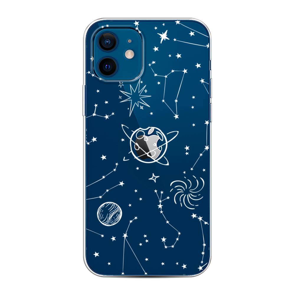 

Чехол на Apple iPhone 12/12 Pro "Планеты в космосе", Белый, 12550-2