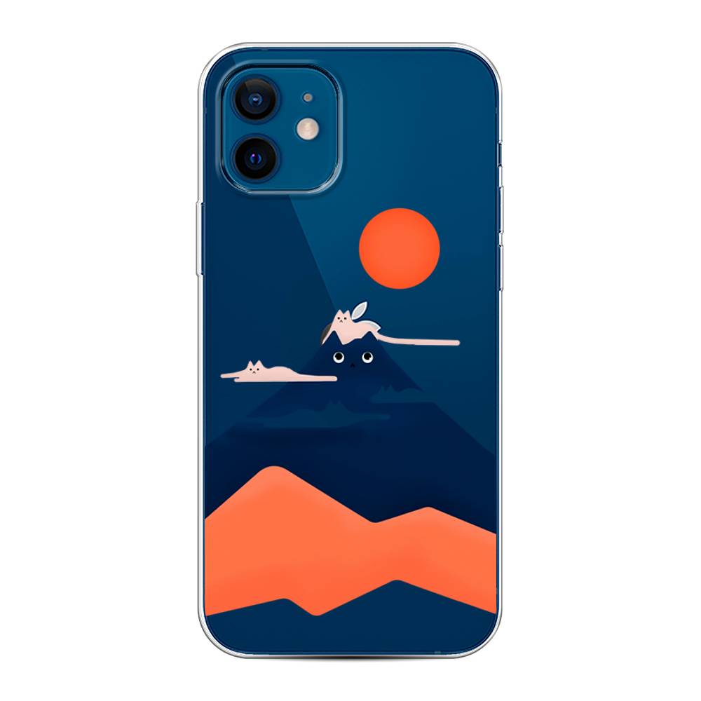 

Чехол на Apple iPhone 12/12 Pro "Кот-гора", Черный;оранжевый, 12550-4