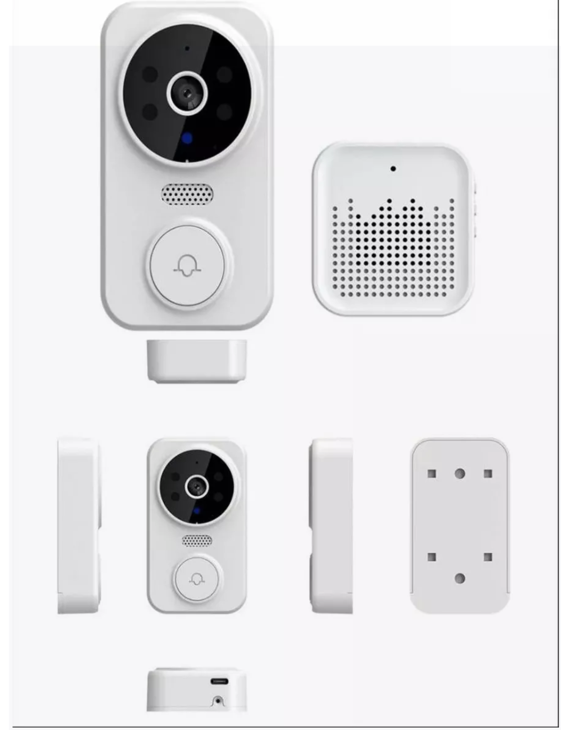 Беспроводной дверной звонок с камерой с батарейкой Арбат-Сервис беспроводной динамик для телефона грибок голубой