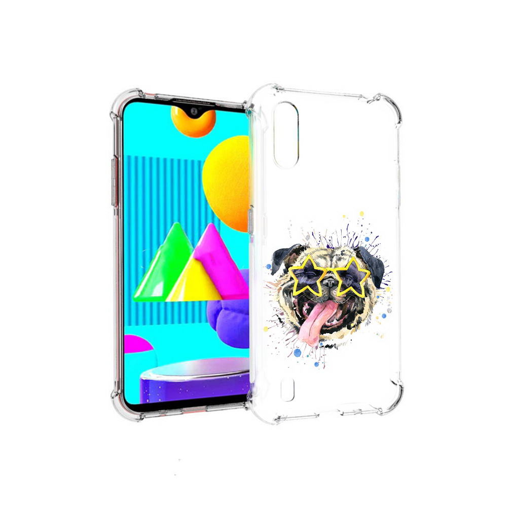 

Чехол MyPads Tocco для Samsung Galaxy M01 мопс боксер (PT151401.486.482), Прозрачный, Tocco