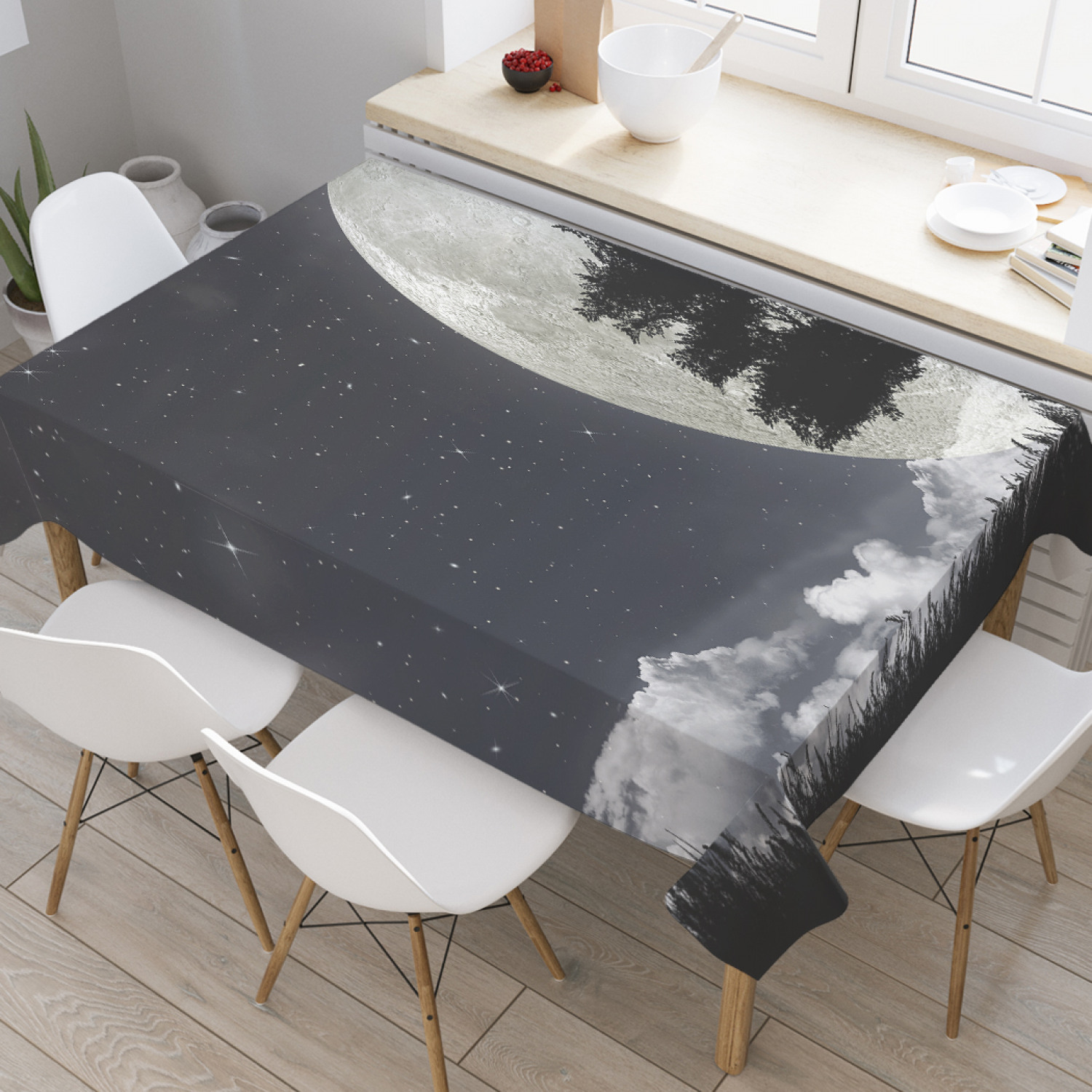 

Скатерть прямоугольная JoyArty "Огромная луна" из оксфорда, 120x145 см, Огромная луна