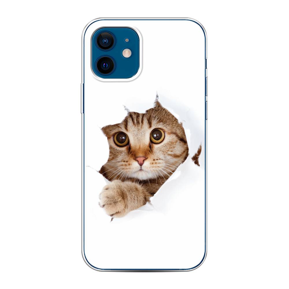 

Чехол на Apple iPhone 12/12 Pro "Кот и бумага", Белый;коричневый, 12550-1