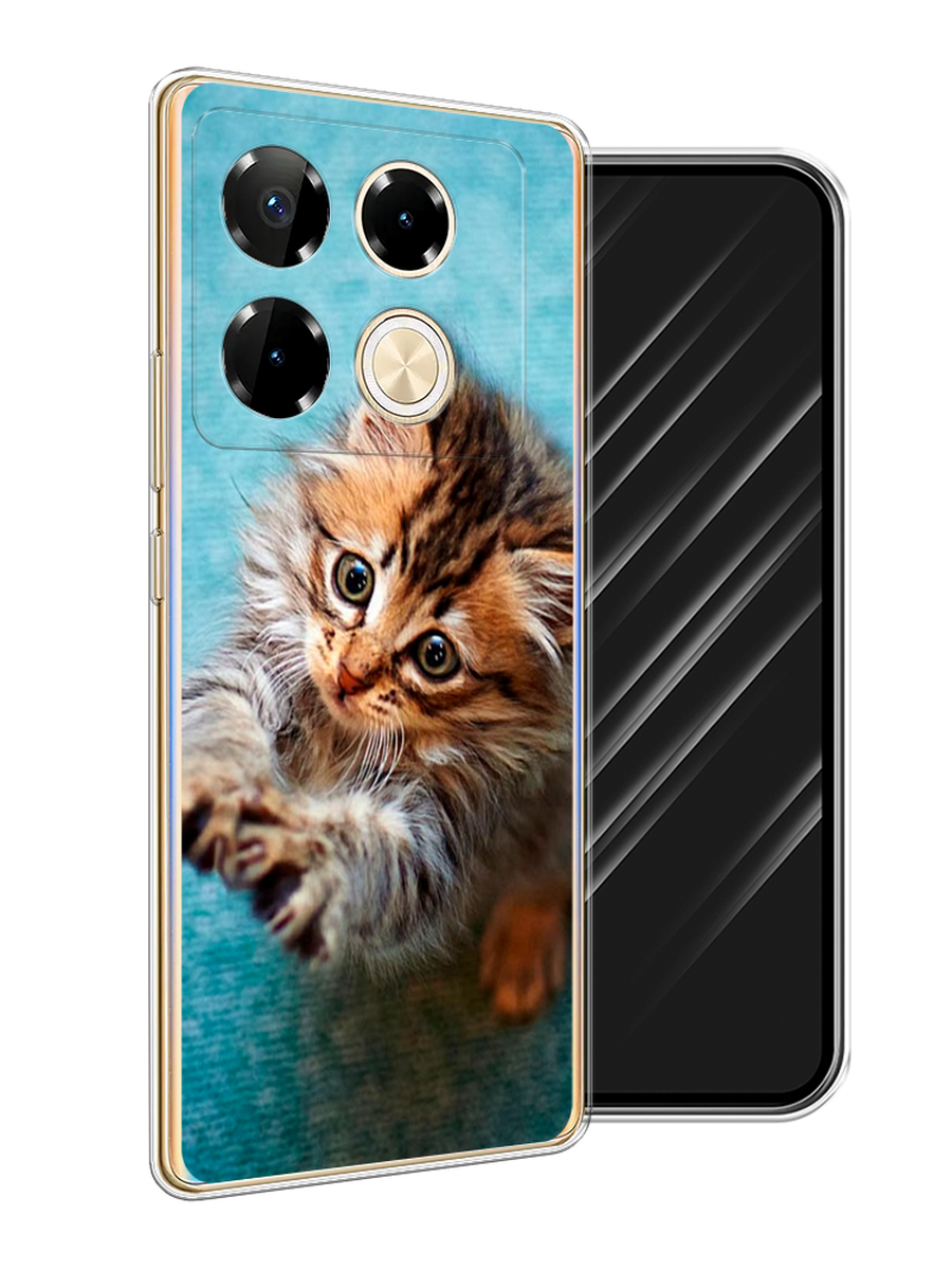 

Чехол Awog на Infinix Note 40 Pro "Котенок просит есть", Бирюзовый;коричневый;белый, 3105750-1