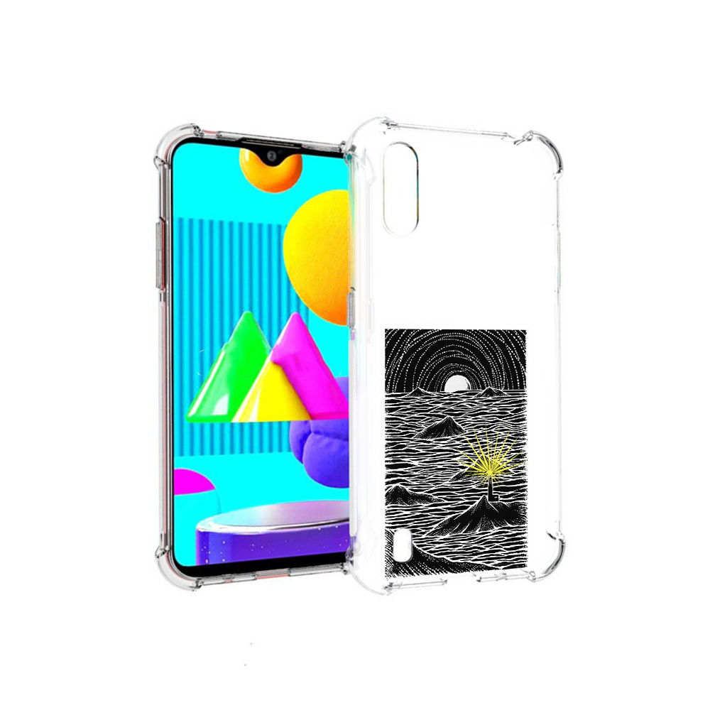 

Чехол MyPads Tocco для Samsung Galaxy M01 маяк в черно белом море (PT151401.486.460), Прозрачный, Tocco