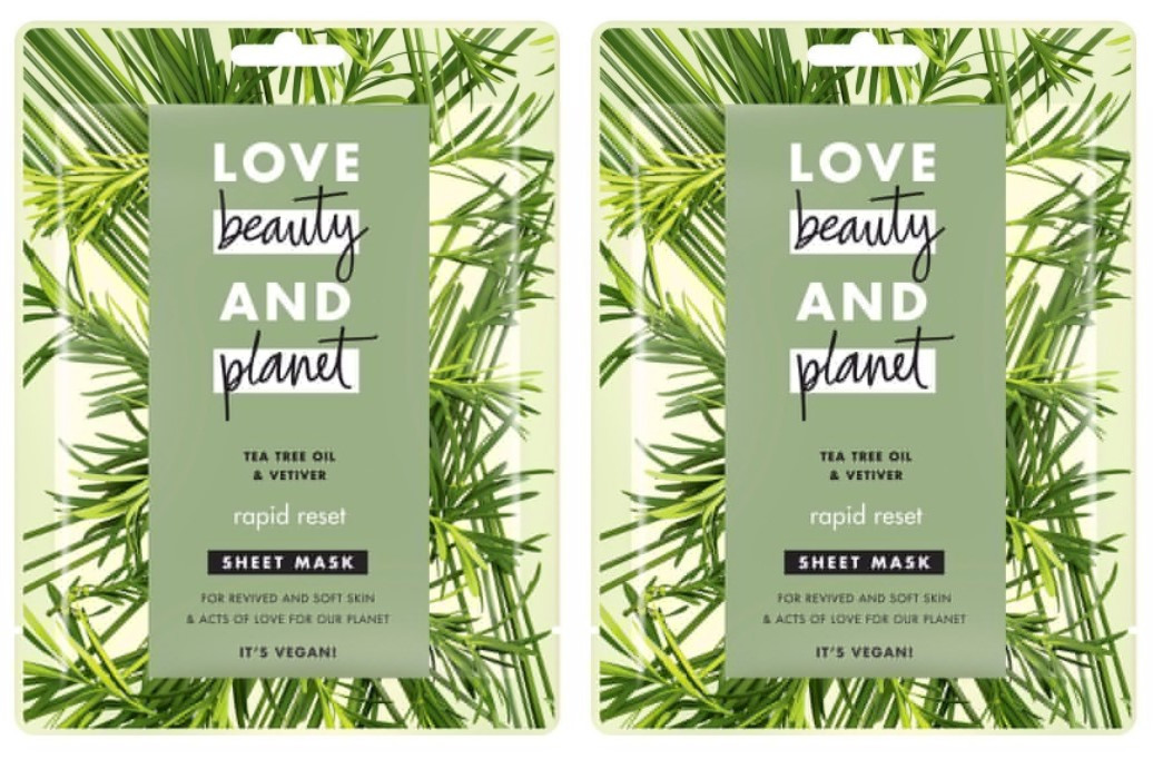 фото Тканевая маска для лица love beauty and planet быстрая перезагрузка,2 шт love beauty & planet