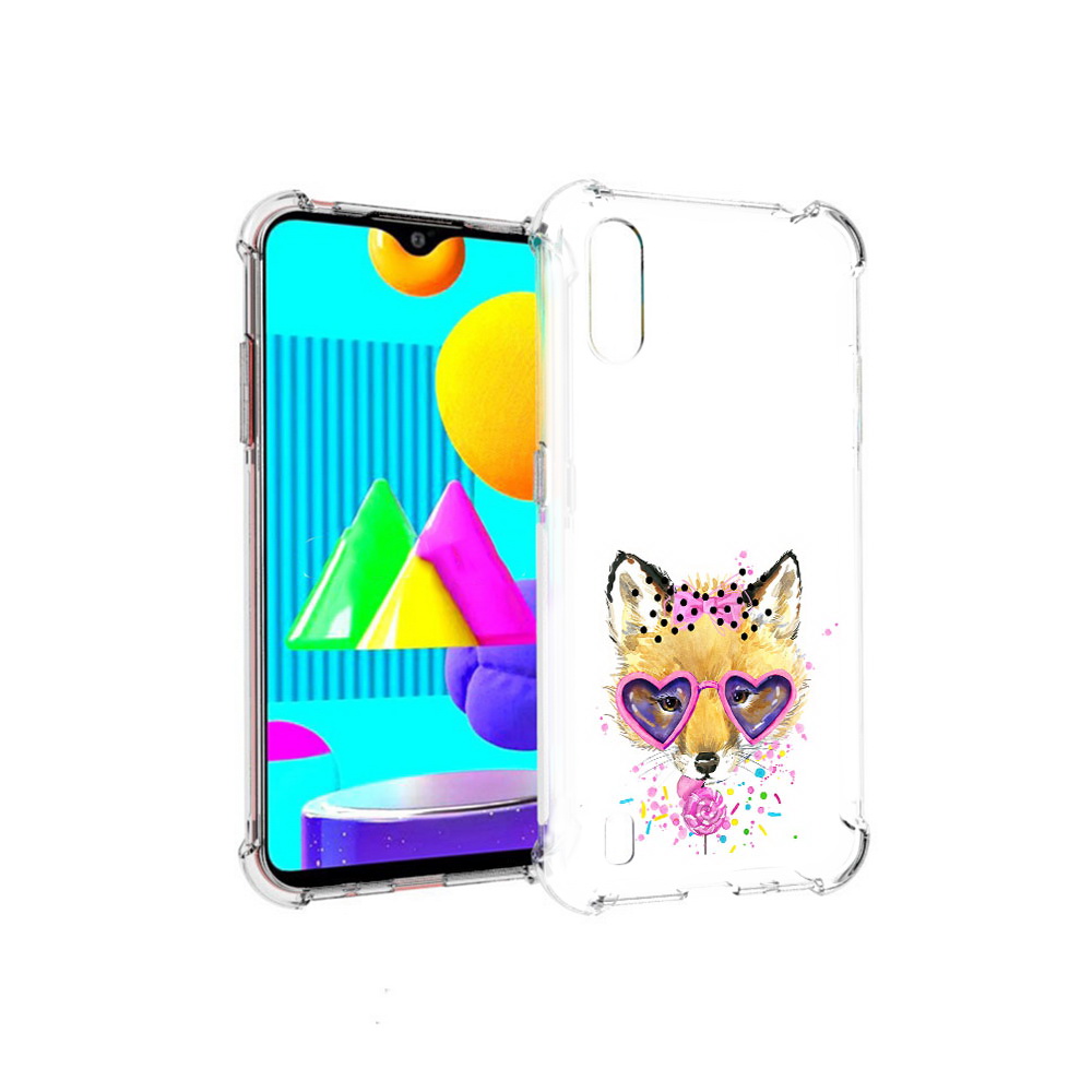 

Чехол MyPads Tocco для Samsung Galaxy M01 лисенок с бантиком (PT151401.486.441), Прозрачный, Tocco