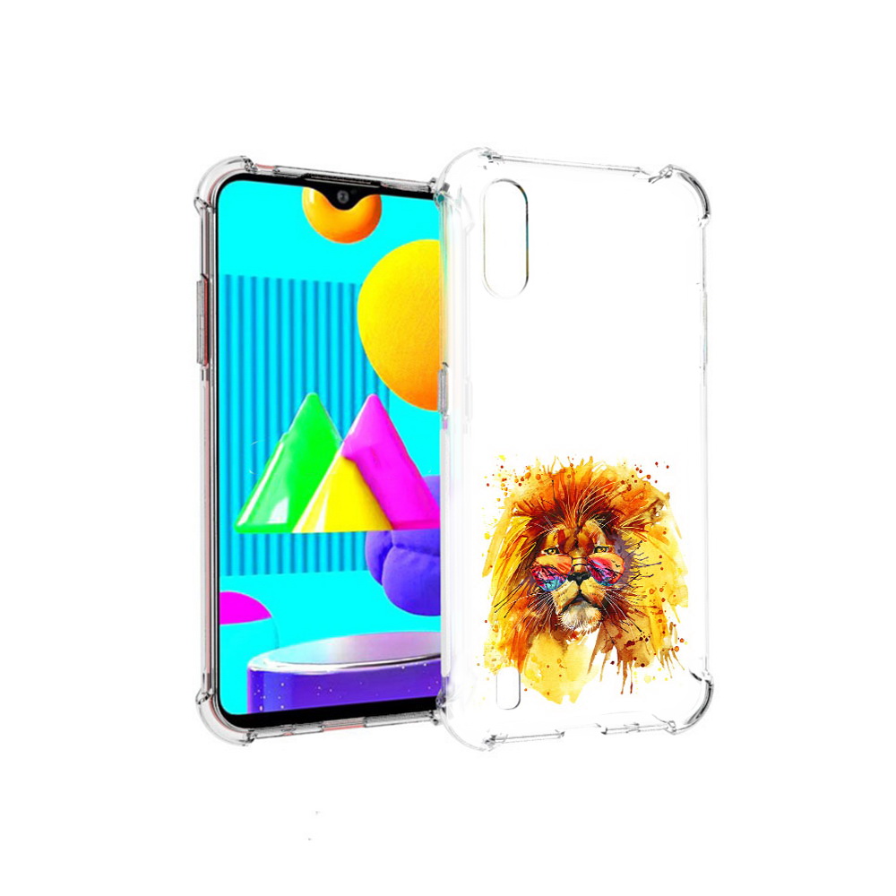 

Чехол MyPads Tocco для Samsung Galaxy M01 лев в очках (PT151401.486.436), Прозрачный, Tocco