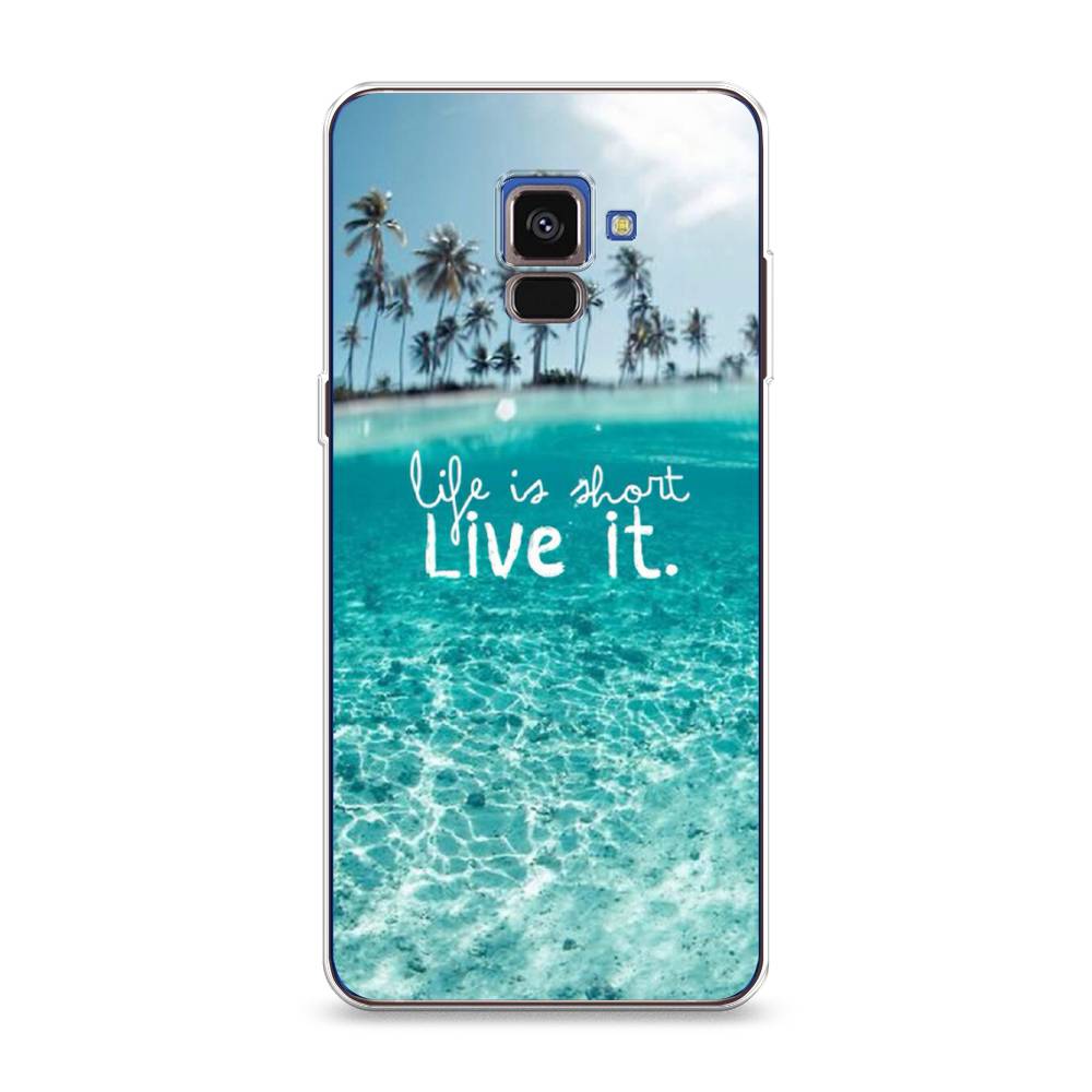 

Чехол Awog на Samsung Galaxy A8 2018 "Live it", Разноцветный, 25450-7