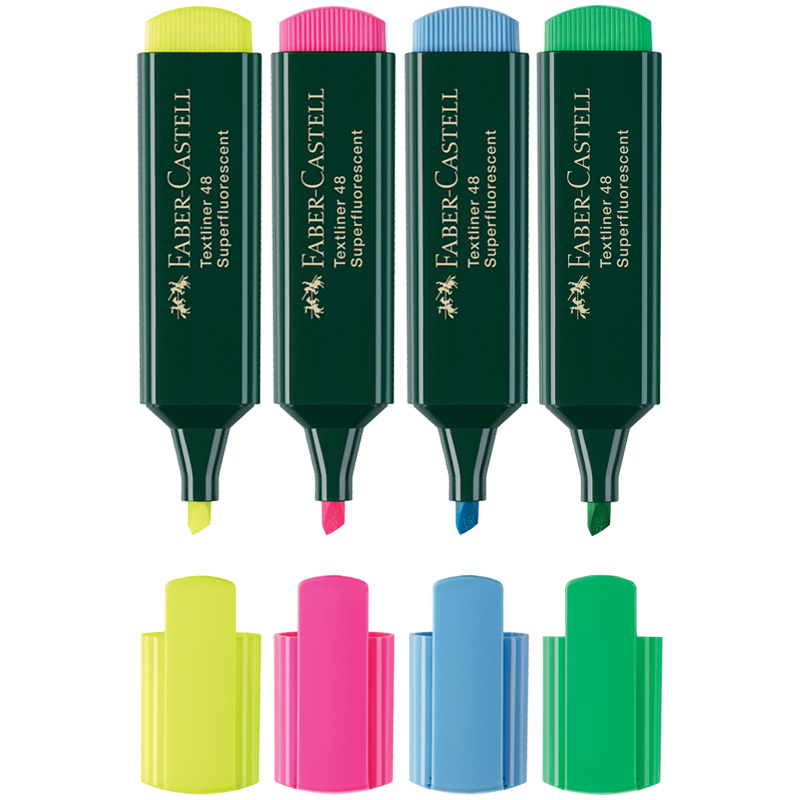 Набор маркеров-текстовыделителей Faber-Castell 1548 (1-5мм, 4 цвета, флуоресц,) 4шт 5 уп
