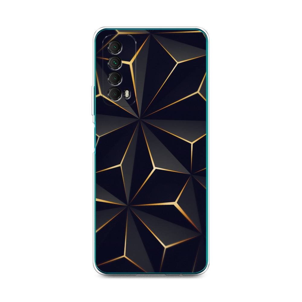 

Чехол для Huawei P Smart 2021 "Черные полигоны", Золотистый;черный, 6104750-3