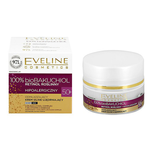 

Крем для лица Eveline Cosmetics 100% BioBakuchiol 50+ с ретинолом, омолаживающий, 50 мл