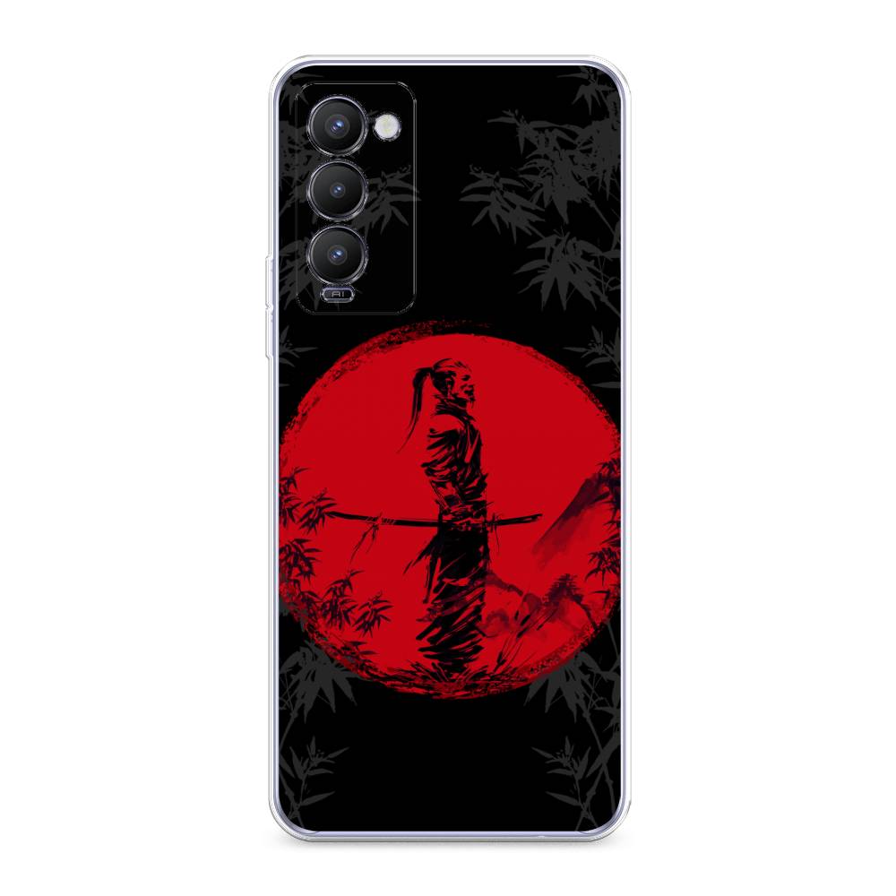 

Чехол на Tecno Camon 18 "Самурай на красном фоне", Черный;красный;серый, 300650-4