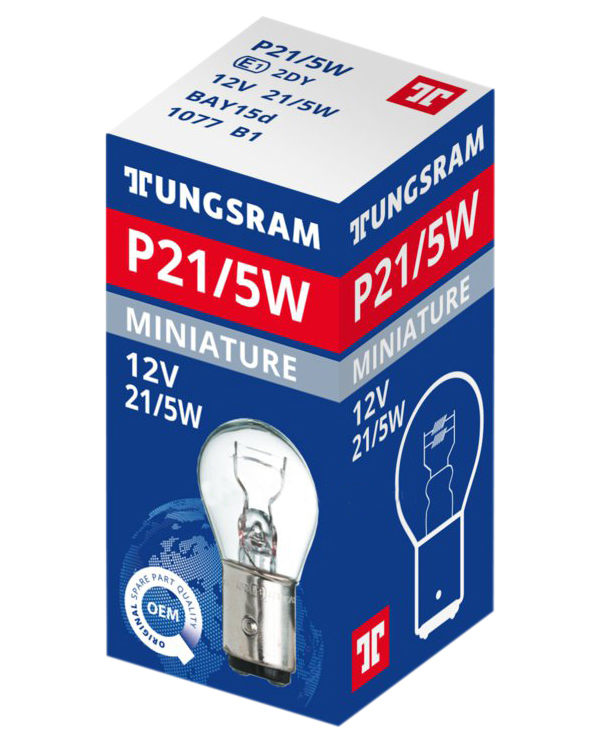 Лампа накаливания P21/5W 12V-21/5W (BAY15d) (карт.уп.1шт. 10шт. в обл.) 93088858