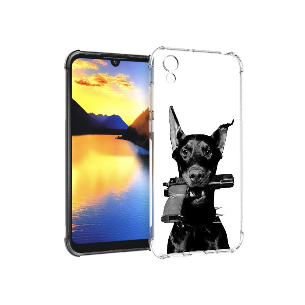 

Чехол MyPads Tocco для Huawei Y5 доберман с пистолетом, Прозрачный, Tocco
