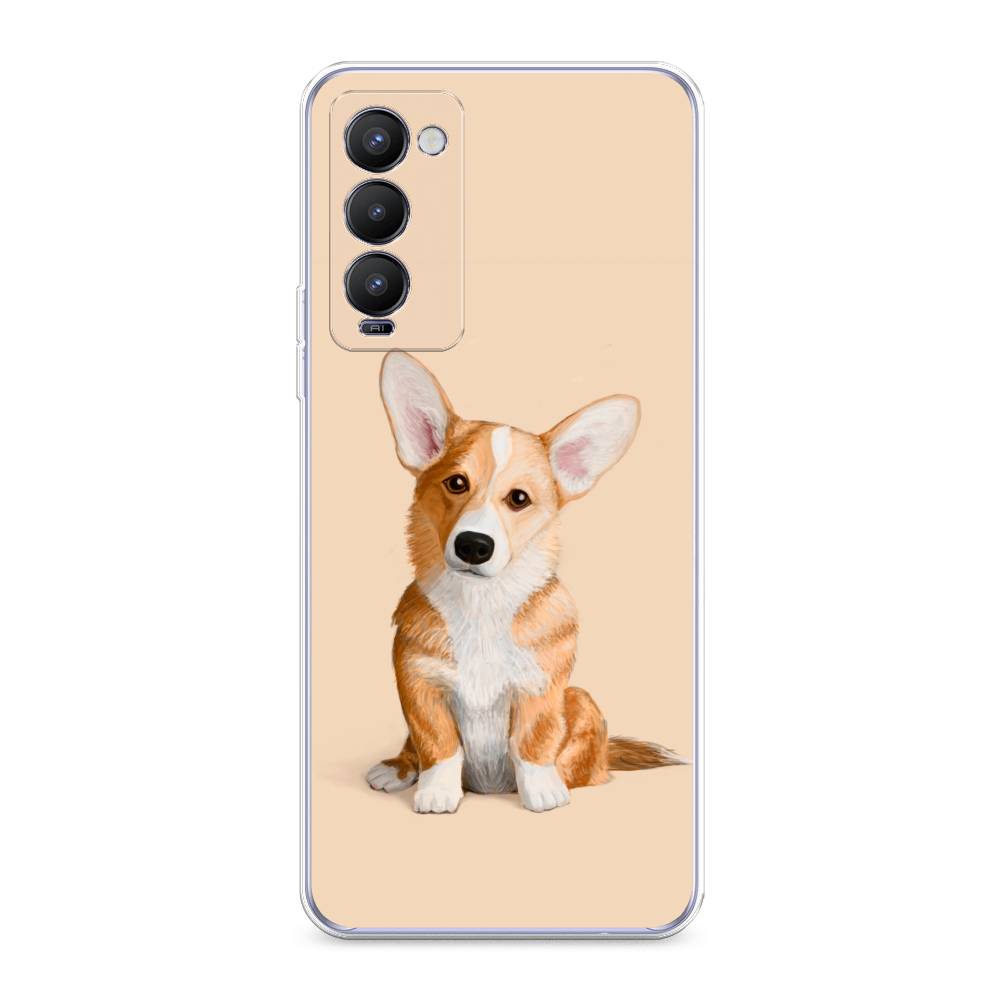

Чехол на Tecno Camon 18 "Грустный Корги", Коричневый;бежевый, 300650-1