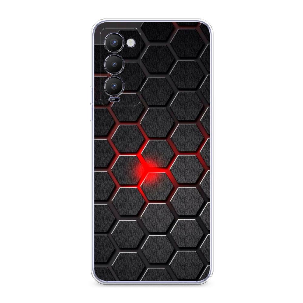 

Чехол на Tecno Camon 18 "Соты красные", Красный;черный;серый, 300650-3