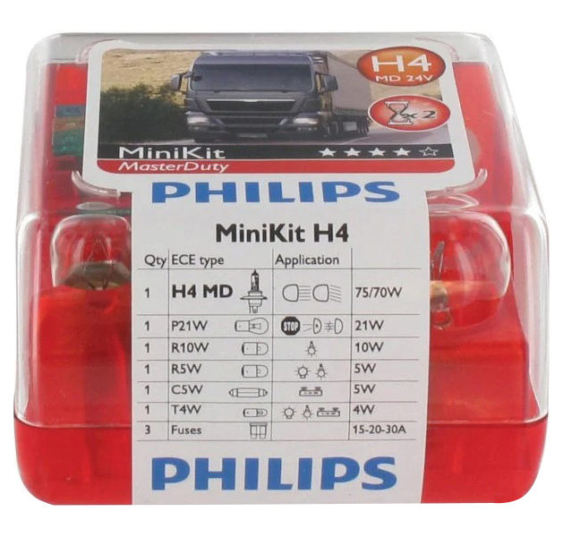 фото Лампа 24v h7 24v- 70w (px26d) набор ламп minikit (вибростойкая) masterduty philips