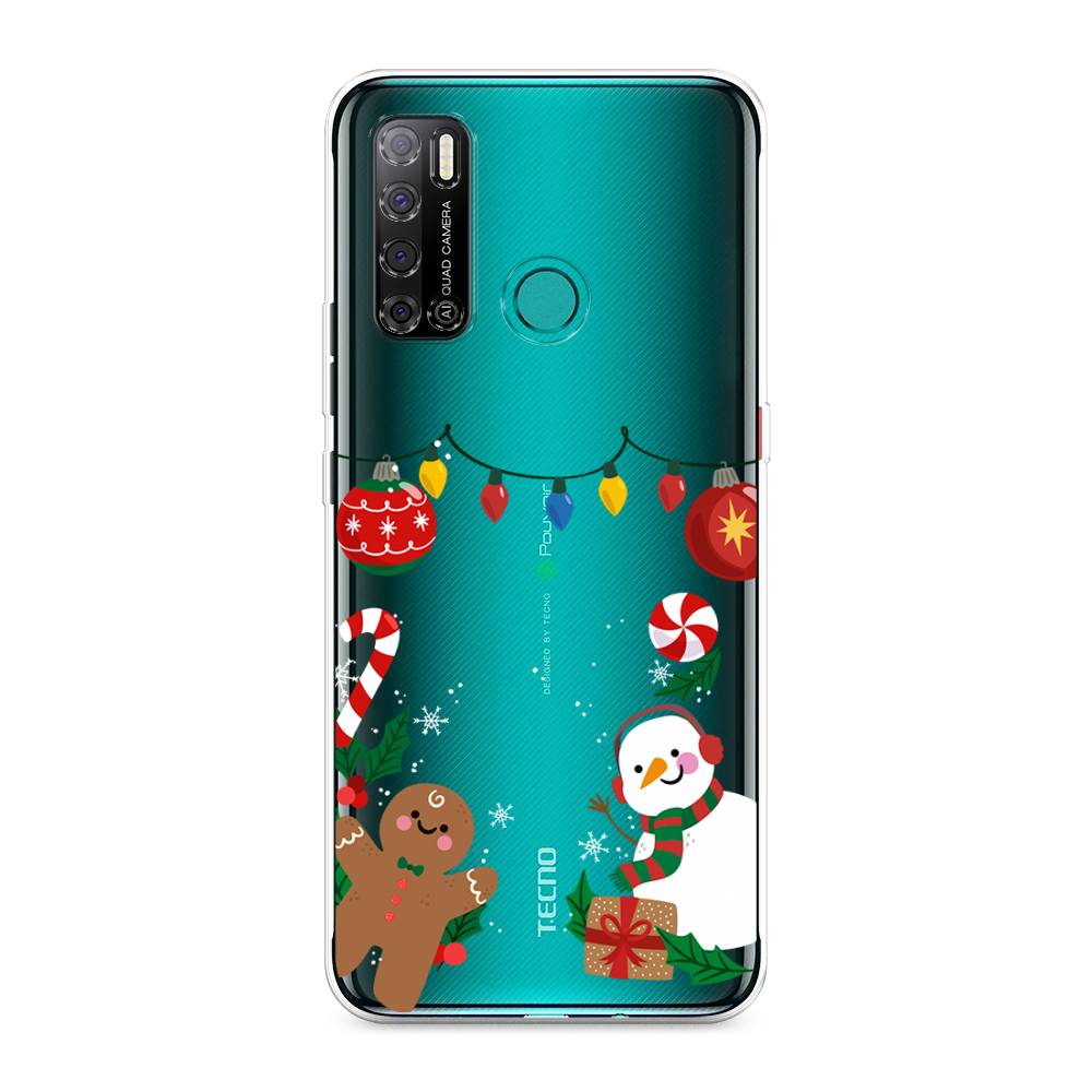 

Чехол на Tecno Pouvoir 4 "Новогоднее настроение", Коричневый;красный;зеленый, 300350-5