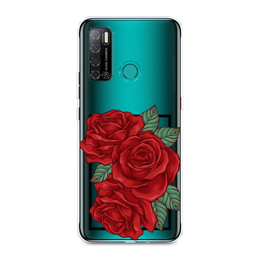 

Чехол на Tecno Pouvoir 4 "Три алые розы", Красный, 300350-2