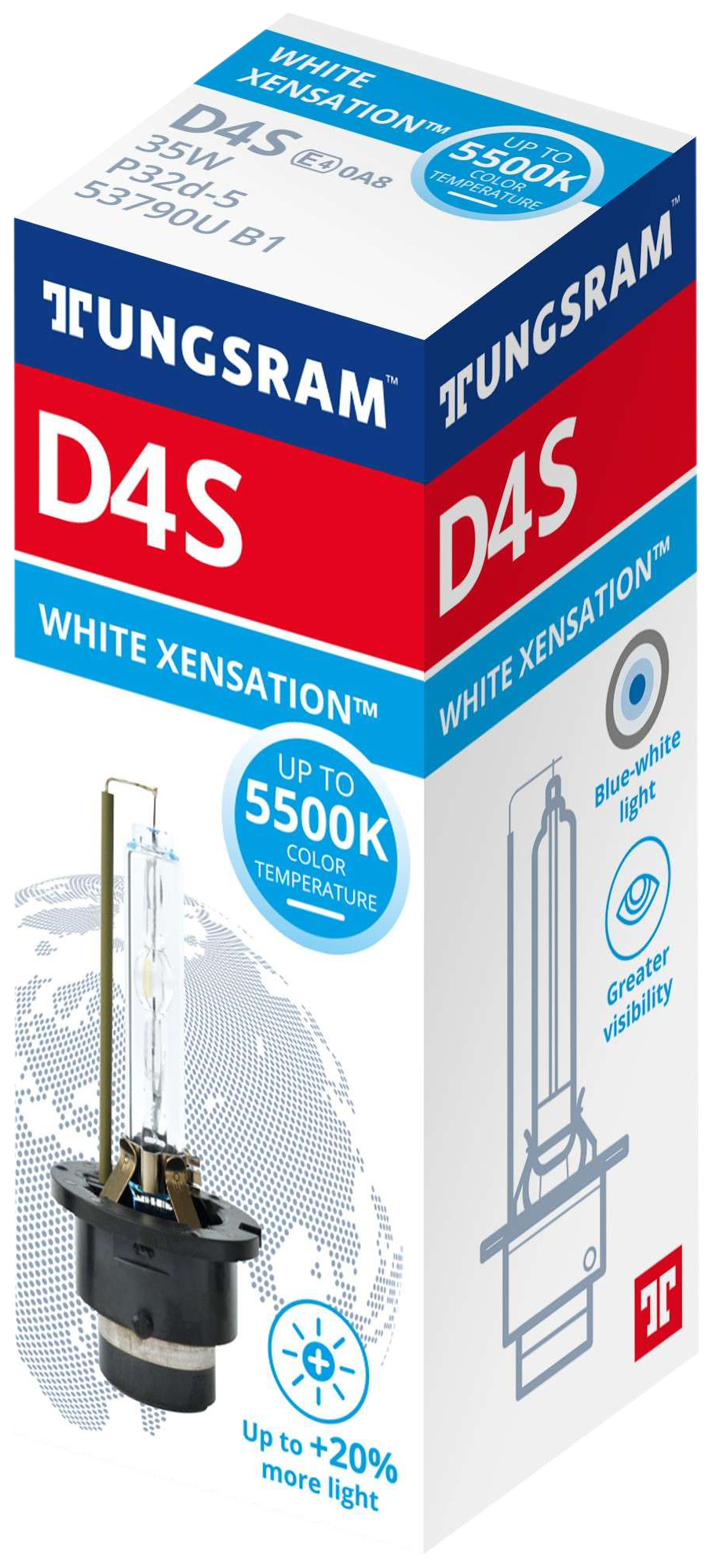 Ксеноновая лампа D4S 42V-35W (P32d-5) 5500K White Xensation (Tungsram) 93095510